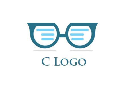 text in glasses logo