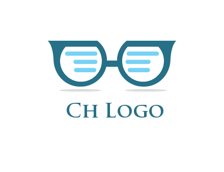 text in glasses logo