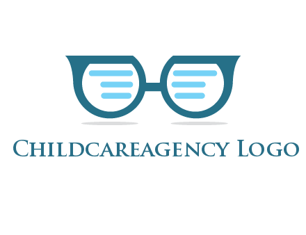 text in glasses logo