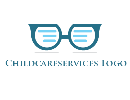 text in glasses logo