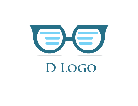 text in glasses logo