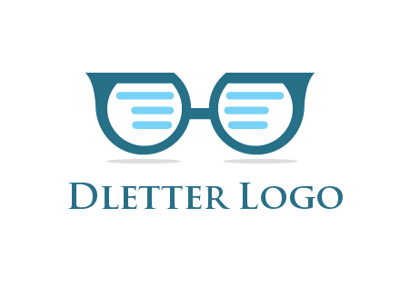 text in glasses logo