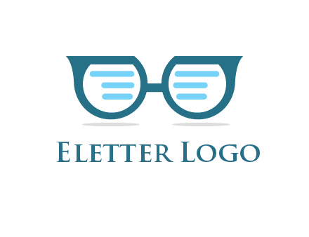 text in glasses logo