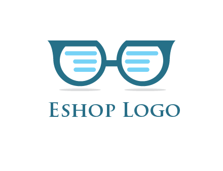 text in glasses logo