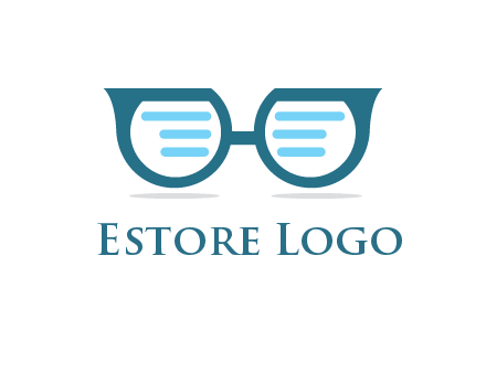 text in glasses logo