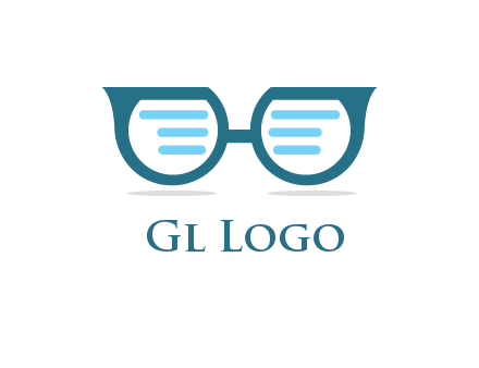 text in glasses logo