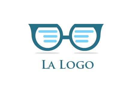 text in glasses logo