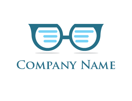 text in glasses logo