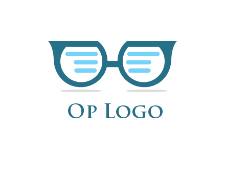 text in glasses logo