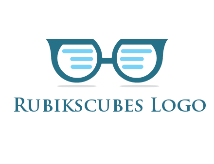 text in glasses logo