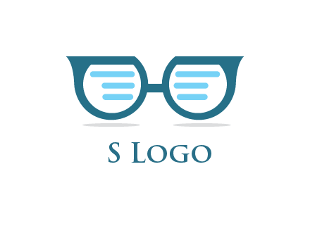 text in glasses logo