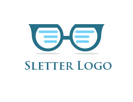 text in glasses logo