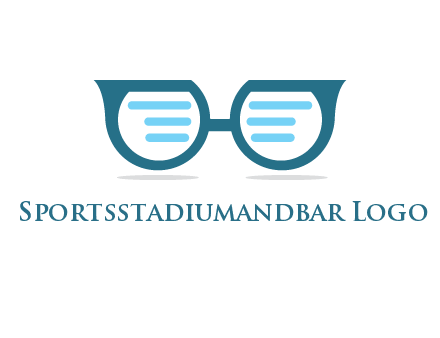 text in glasses logo