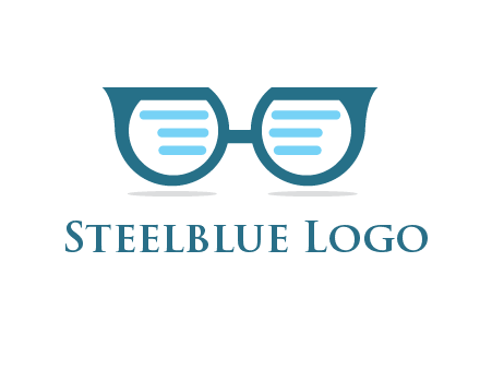 text in glasses logo