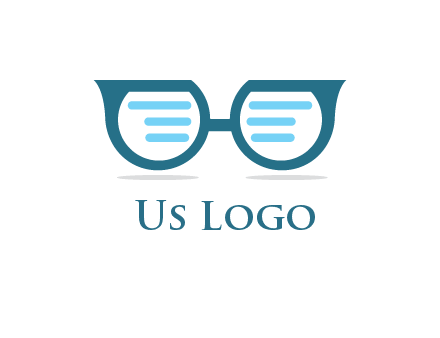 text in glasses logo