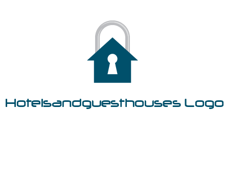 keyhole inside house in lock logo