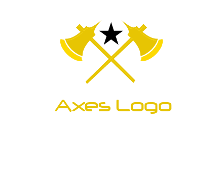 crossed battle axes with star logo