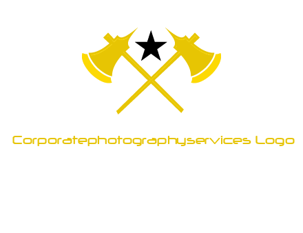 crossed battle axes with star logo