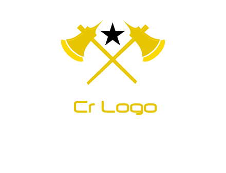 crossed battle axes with star logo