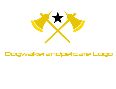 crossed battle axes with star logo