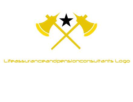 crossed battle axes with star logo