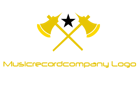 crossed battle axes with star logo