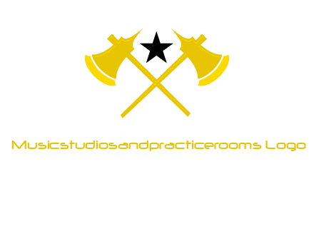 crossed battle axes with star logo