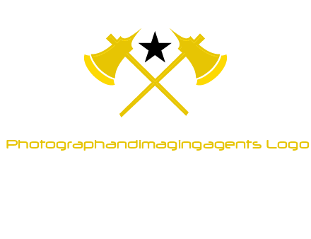 crossed battle axes with star logo