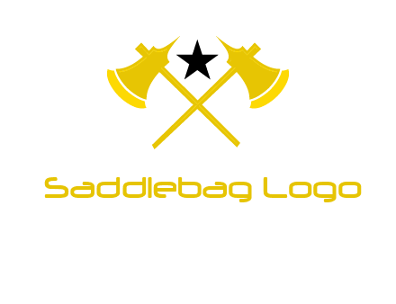 crossed battle axes with star logo