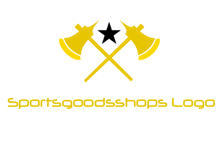 crossed battle axes with star logo