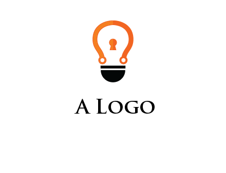 key whole in light bulb logo