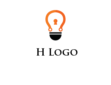 key whole in light bulb logo