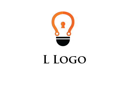 key whole in light bulb logo