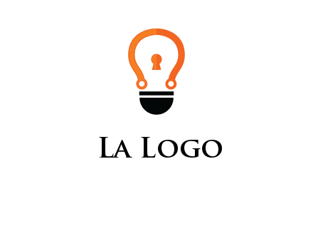 key whole in light bulb logo