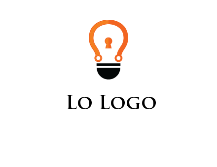 key whole in light bulb logo