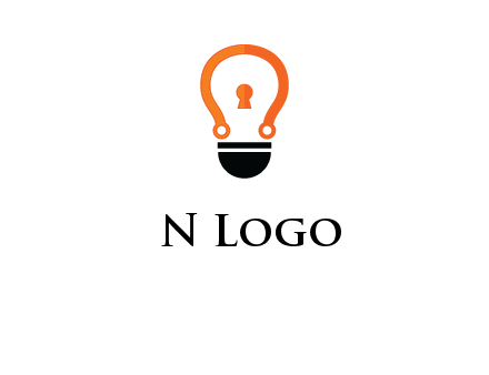 key whole in light bulb logo