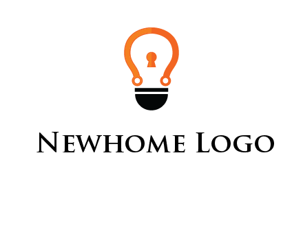 key whole in light bulb logo