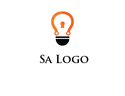 key whole in light bulb logo