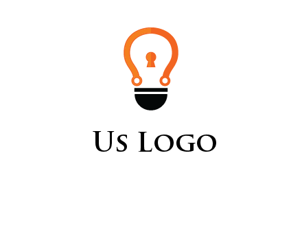 key whole in light bulb logo