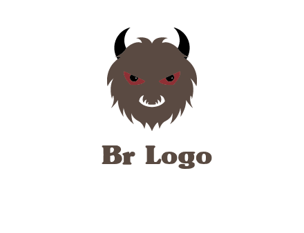 Minotaur icon or demon face logo