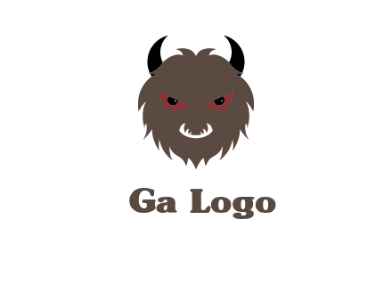 Minotaur icon or demon face logo