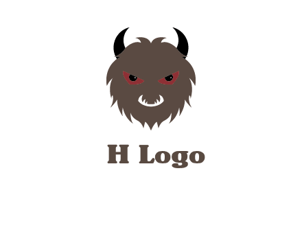 Minotaur icon or demon face logo