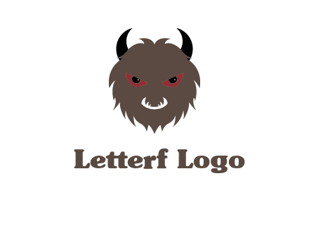 Minotaur icon or demon face logo