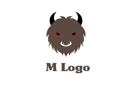 Minotaur icon or demon face logo