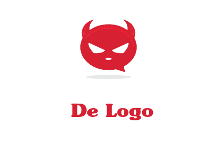 devil chat bubble logo