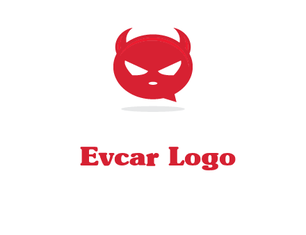 devil chat bubble logo