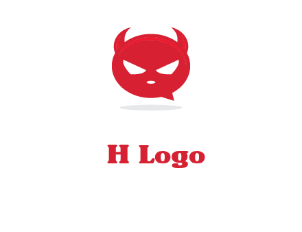 devil chat bubble logo