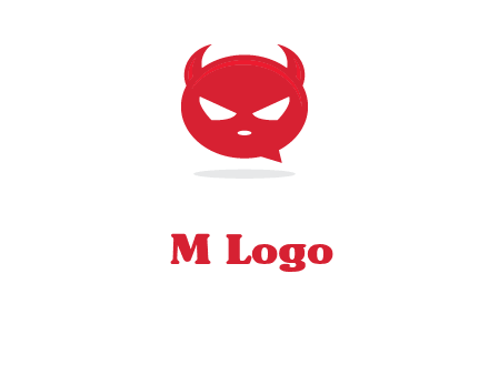 devil chat bubble logo