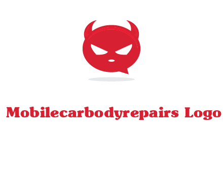 devil chat bubble logo