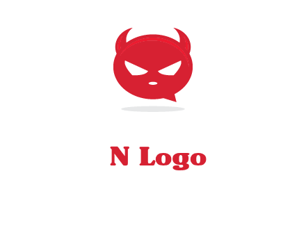 devil chat bubble logo